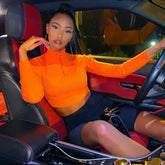 Long Sleeve Zipper Slim Top